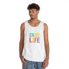 Enjoy Life Tank Top — Colorful Positive Quote Summer Shirt
