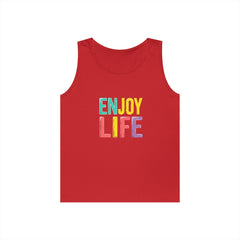 Enjoy Life Tank Top — Colorful Positive Quote Summer Shirt