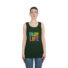 Enjoy Life Tank Top — Colorful Positive Quote Summer Shirt