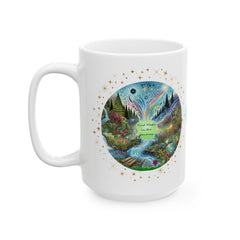 "Find Magic in the Journey" Ceramic Mug — Whimsical Spirit Design (11oz & 15oz)