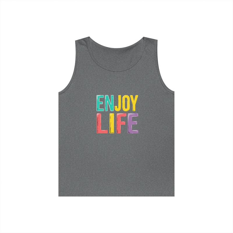 Enjoy Life Tank Top — Colorful Positive Quote Summer Shirt