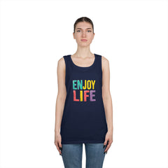 Enjoy Life Tank Top — Colorful Positive Quote Summer Shirt
