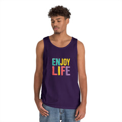 Enjoy Life Tank Top — Colorful Positive Quote Summer Shirt
