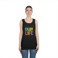 Enjoy Life Tank Top — Colorful Positive Quote Summer Shirt
