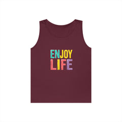 Enjoy Life Tank Top — Colorful Positive Quote Summer Shirt
