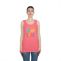 Enjoy Life Tank Top — Colorful Positive Quote Summer Shirt