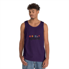 Optimist Floral Tank Top — "optimist" Retro Flower Graphic