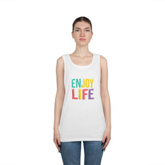 Enjoy Life Tank Top — Colorful Positive Quote Summer Shirt