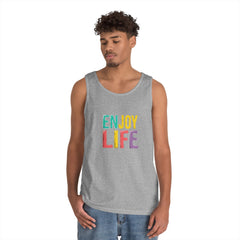 Enjoy Life Tank Top — Colorful Positive Quote Summer Shirt