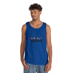 Optimist Floral Tank Top — "optimist" Retro Flower Graphic