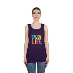 Enjoy Life Tank Top — Colorful Positive Quote Summer Shirt