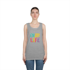Enjoy Life Tank Top — Colorful Positive Quote Summer Shirt