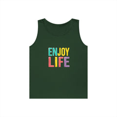 Enjoy Life Tank Top — Colorful Positive Quote Summer Shirt