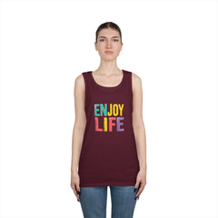 Enjoy Life Tank Top — Colorful Positive Quote Summer Shirt