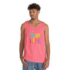 Enjoy Life Tank Top — Colorful Positive Quote Summer Shirt