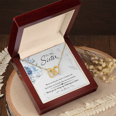 To My Sister - Interlocking Hearts Necklace
